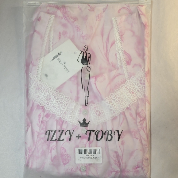 Izzy + Toby Other - Pink Women's SleepwearIZZY + TOBY Pink Floral Nightgown Victorian Lace Cotton S